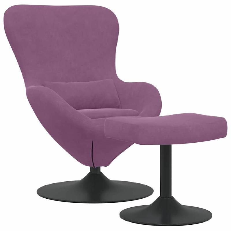 VidaXL Chaise Œuf avec Pouf Violet Velours Modèle Quelmoris - 42002754_0