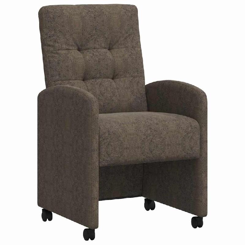 VidaXL Chaises de Salle à Manger avec Roues 2 pcs Gris foncé Modèle Prestige Moderne - 42017898_0