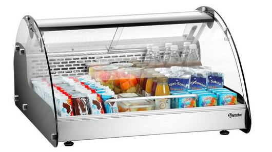 Vitrine réfrigérée à poser 105 L - acier inoxydable, commande électronique et décongélation automatique_0