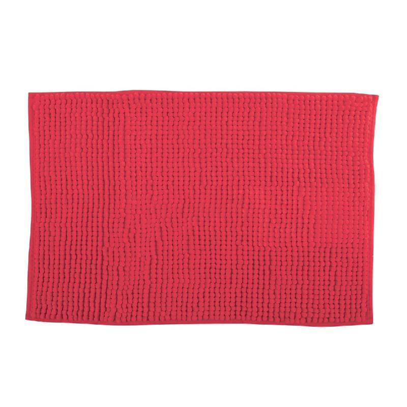 WellHome - Tapis de bain en microfibre 60x90cm couleur rouge - Oruga - rouge WH17203_0