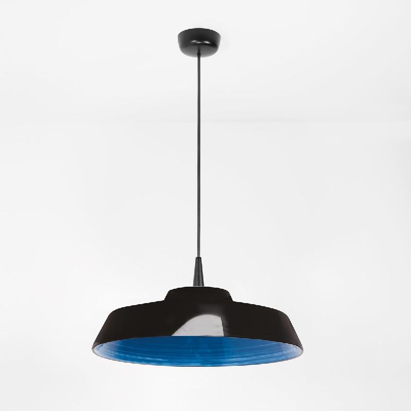 Zafferano Suspension Circus Black Ø 35 Cm Led 8W 2700K Bleu : Éclairage Design Artisanal En Céramique Pour Intérieurs Modernes Et Élégants - ble_0