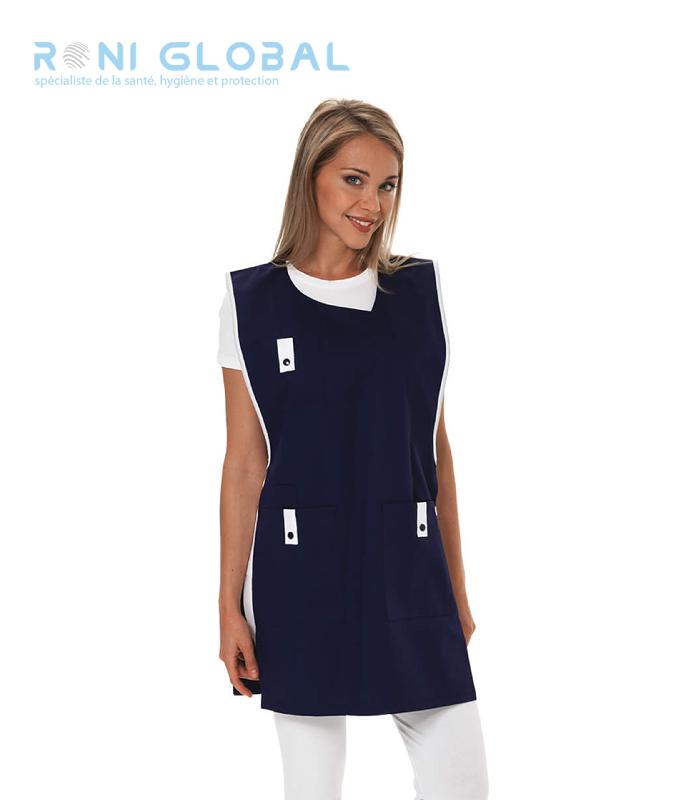 Chasuble de travail femme en coton et polyester - 4 poches - Alice Remi Confection - Ref: R-6102_0