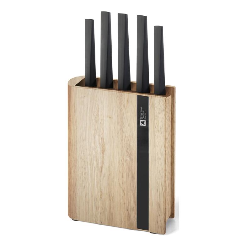 Bloc couteaux 5 pièces Edge nature -  Beige Autre Acier Amefa 21x8 cm - beige acier 8711155486107_0