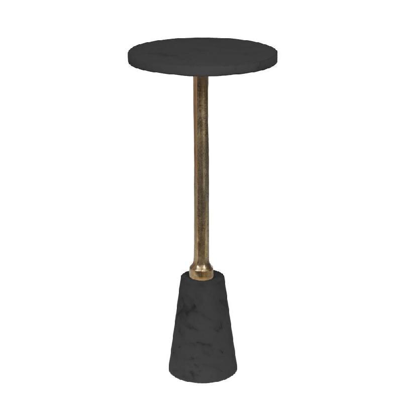 Bout de canapé Clyde marbre noir -  Rond Aluminium Amadeus 25x25 cm - noir aluminium 3520071971629_0