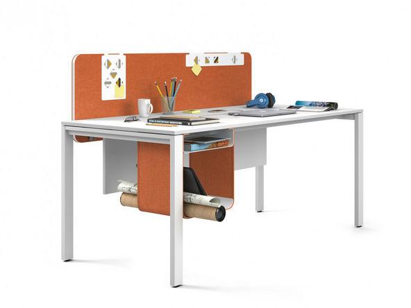 Bureau droit professionnel Hypérion - Largeur 100/120/140/160/180 x P60/70/80 cm - Plateau en mélaminé 19mm - Piètement métal arche_0