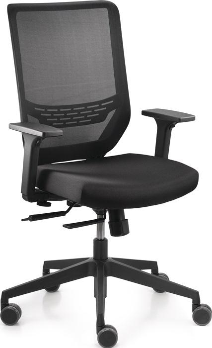 Chaise de bureau pivotante Mesh accoudoirs, largeur et hauteur réglable noire 410-520 mm avec technique synchrone TREND OFFICE_0