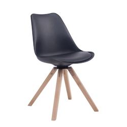 CLP Chaise de salle à manger Troyes Pivotante Piétement en Forme Carrée Noir /Nature - noir polyester 151852401_0