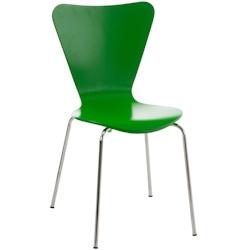 Décoshop26 - Chaise de cuisine salle à manger x1 empilable dossier triangle en bois vert et métal chromé 10_0003328 - 3000251525267_0