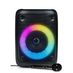 Enceinte Active sur Batterie rechargeable PARTY PARTYBTHPS - avec Bluetooth USB SD, Effet Lumineux à LED - 30W - Micro Karaoké - 3666638040565_0