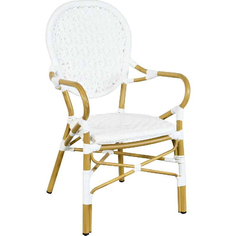 Fauteuil SALANS - aluminium rotin - tressage nylon - extérieur - 4,4 kg_0