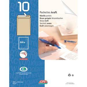 Gpv paquet de 5 pochettes kraft armé 120g 24 à 3 soufflets de 3cm 6722_0