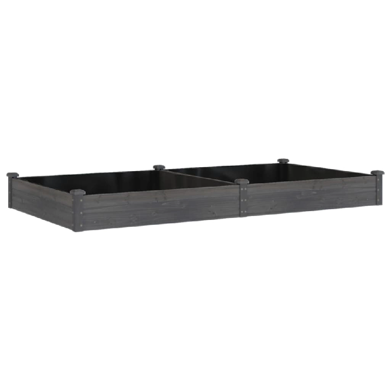 Helloshop26 - Jardinière bac lit surélevé plantes fleurs terrasse jardin de jardin doublure 240 x 120 x 25 cm bois massif sapin gris 02_0039840 - 3_0