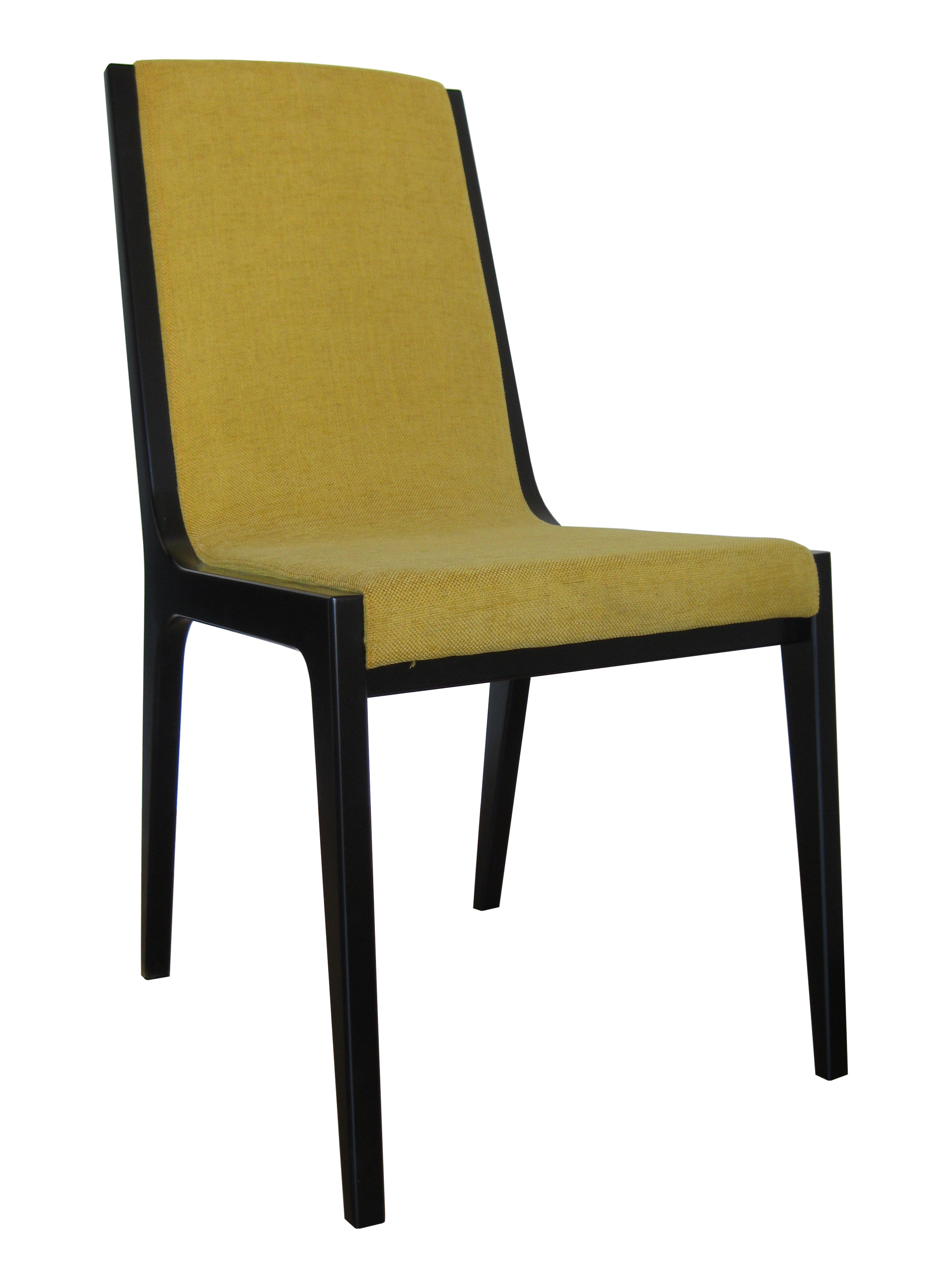 Lot de 4 chaises seven en hetre massif - noir et jaune_0