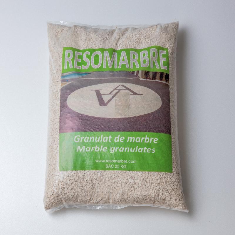 Moquette de pierre - sacs marbre roulé 2/4 ou 2.5/5mm - Poids 25 kg - Blanc pur_0