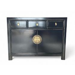 OPIUM OUTLET Meubles Commode Buffet Armoire de mariage sideboard console chiffonnier 33083 violet noir asiatique chinois oriental entièrement monté_0