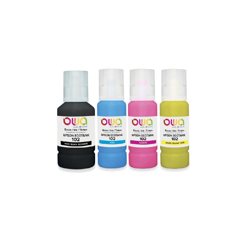 OWA K10615OW Cartouche d'encre remanufacturée compatible EPSON 102 - Pack 4 couleurs_0