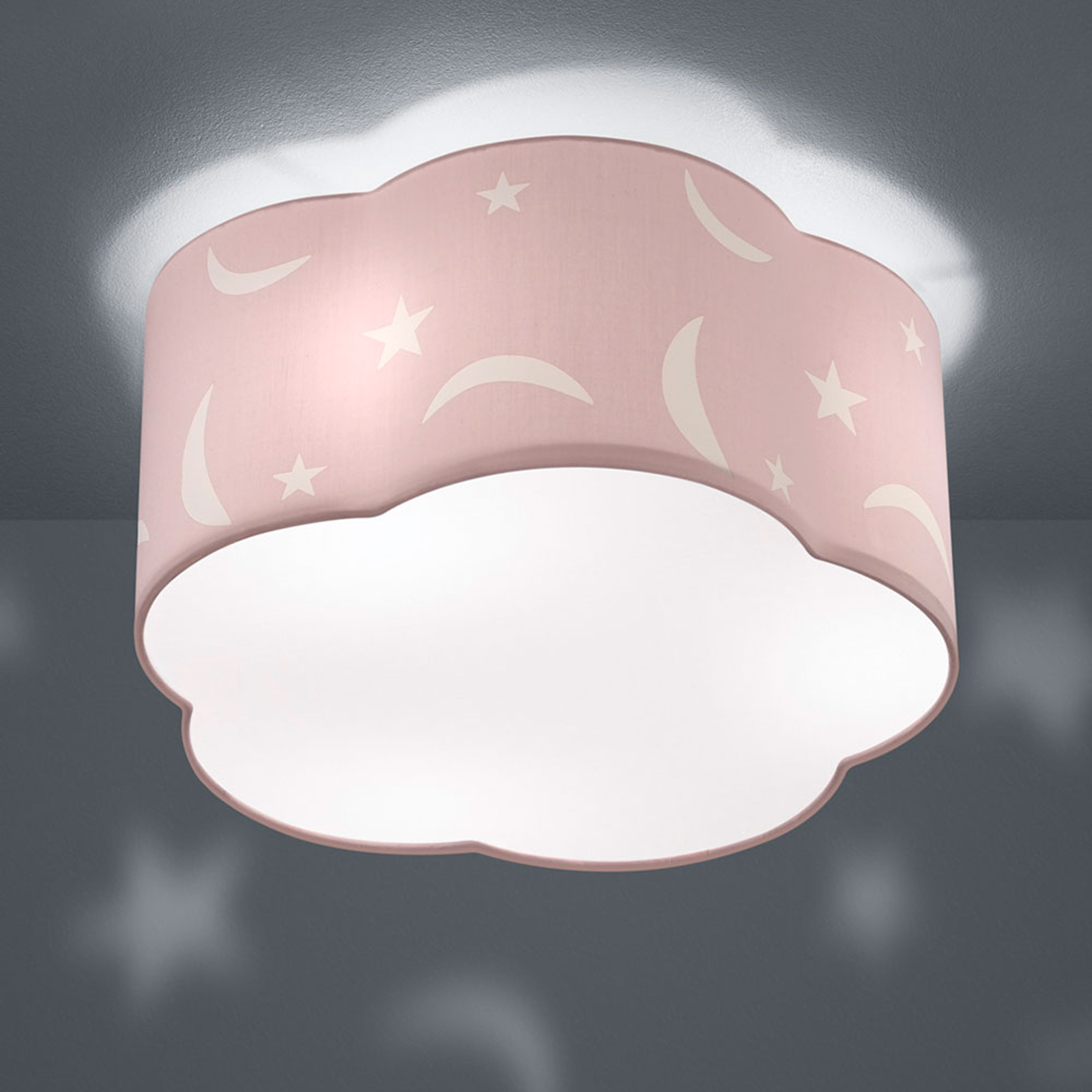 PLAFONNIER MOONY POUR CHAMBRE D’ENFANT ROSE PASTEL