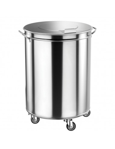 Poubelle de salle de bain ronde 7 Litres en inox, ouverture à pédale