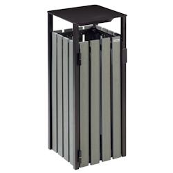 Rossignol - Corbeille carrée à poser ou à fixer 110L EDEN ETIK - noir acier 59270_0