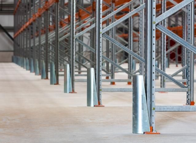 Sabot de protection flexible Rack Guard - métal zinc anti-rouille pour racks à palettes - 2 hauteurs disponibles_0