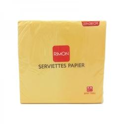 Serviette micropointe 2 plis 38x38cm Jaune par 1440 - jaune papier 3760323715490_0