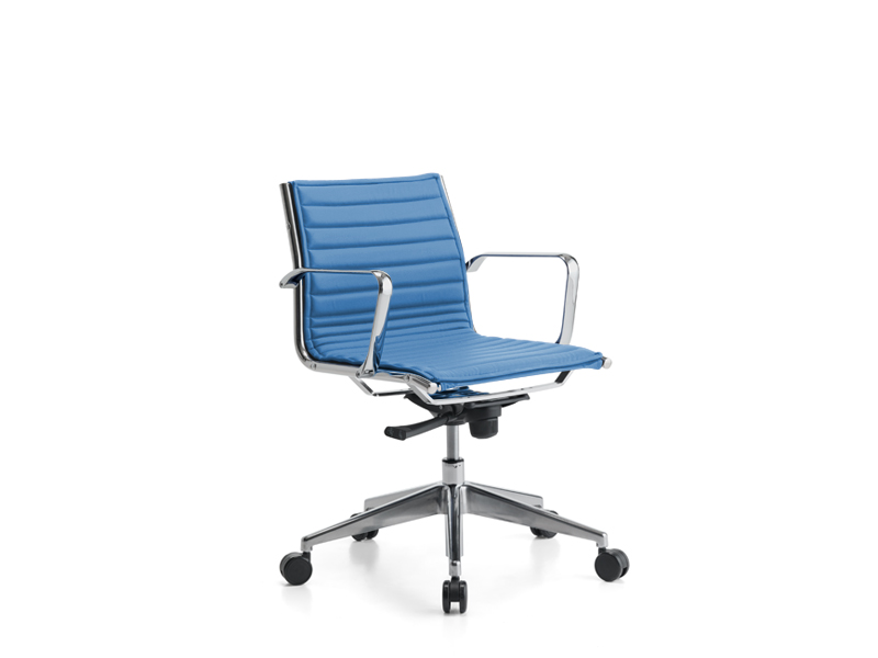Fauteuil de bureau Stockholm - Simili-cuir, structure acier chromé, mécanisme basculant_0