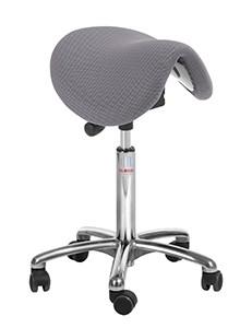 Tabouret de bureau Dalton Easy Seat - siège selle professionnel en tissu 3D gris avec mousse injectée à froid_0