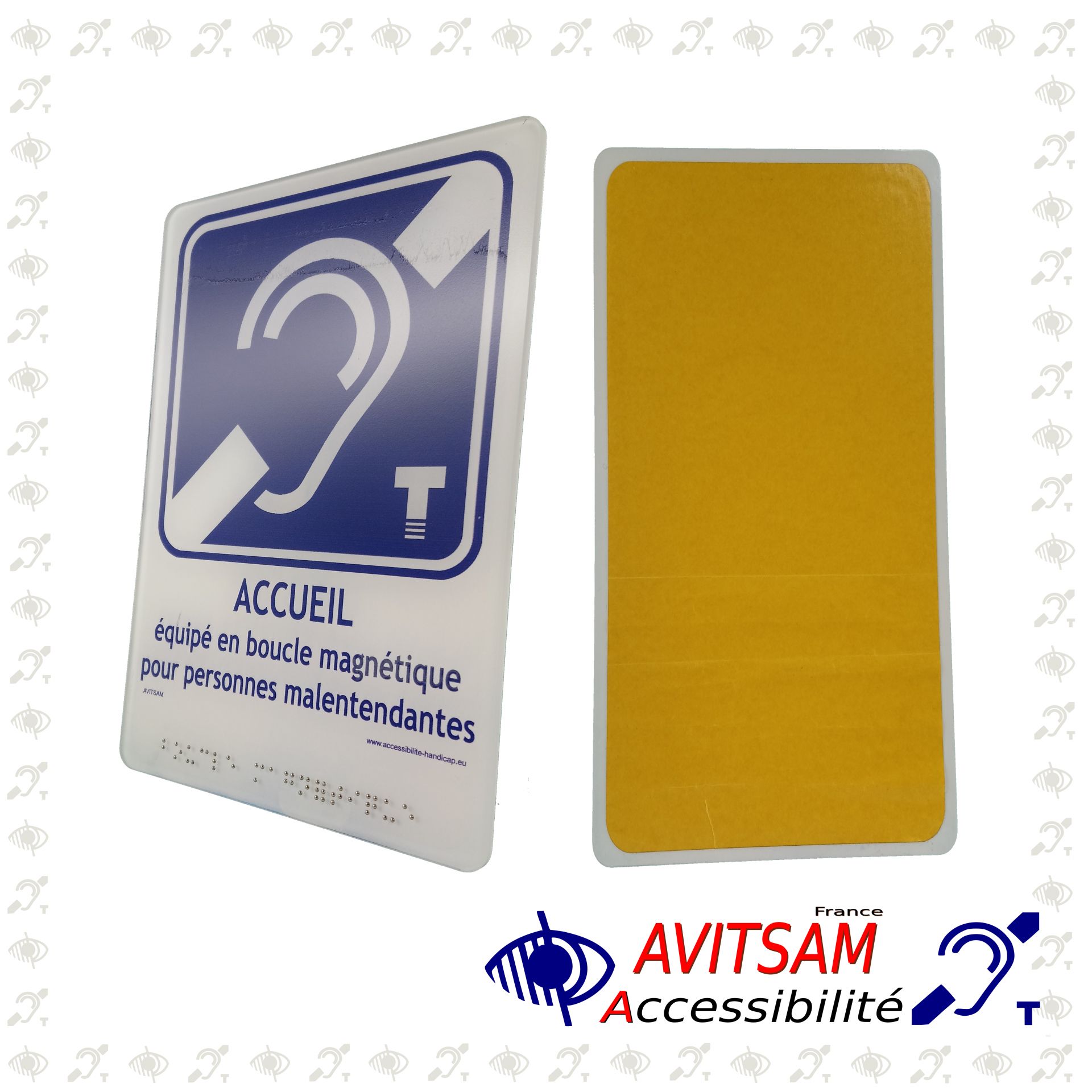 Signalétique en plexiglass anti-reflets pour boucles magnétiques pour personnes malentendantes_0