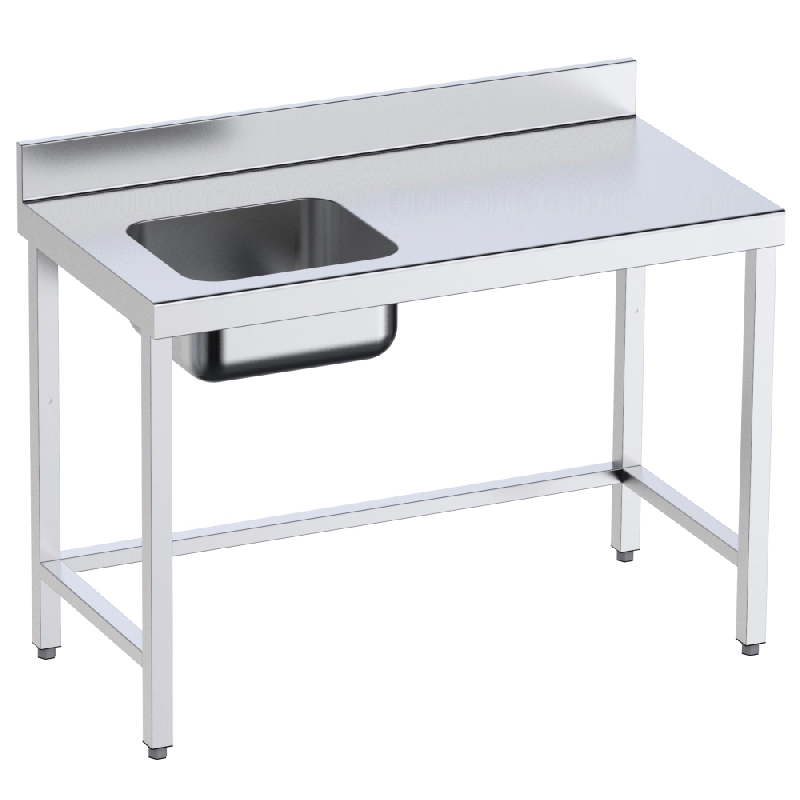 Table de chef 1 évier à gauche - 2000x700x850 mm - 1D0207RI Eurast - inox 1D0207RI_0