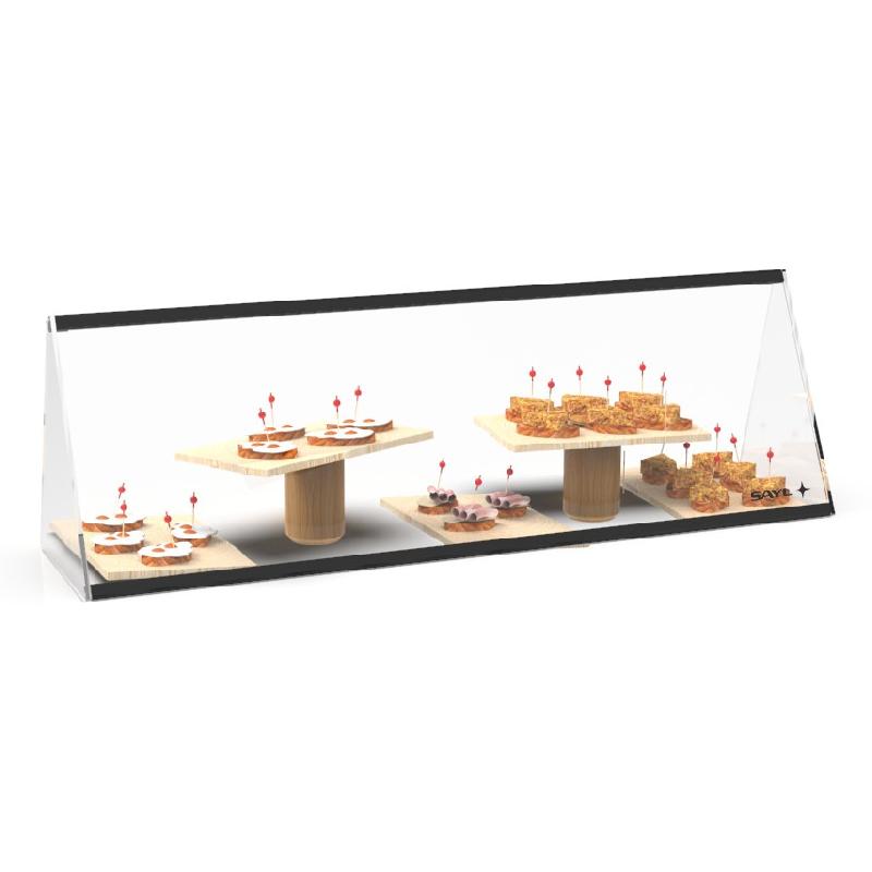 Vitrine neutre à poser PITAGORAS - 1 niveau - 1190 mm - verre trempé - ESR36-B | Sayl Barcelona_0