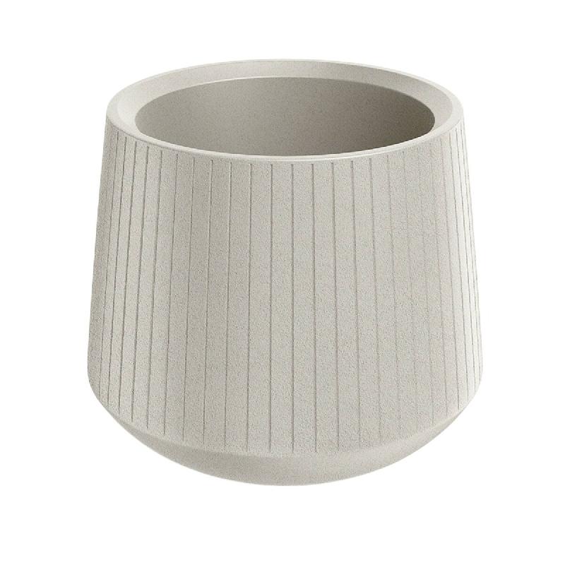 WellHome - Pot en polyéthylène rotomoulé 22L Ø48x42cm en coloris Blanc Sable - Coro Bowl - blanc plastique WH17348_0