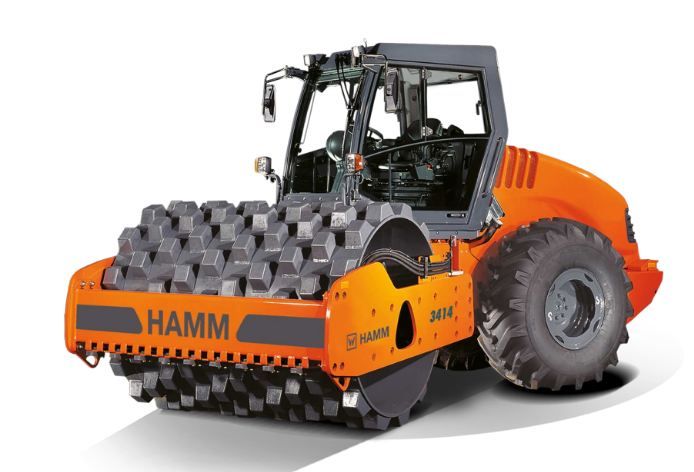 Compacteur monocylindre 3414 P H180 - Hamm - 14340 kg - Cylindre à pieds dameurs_0