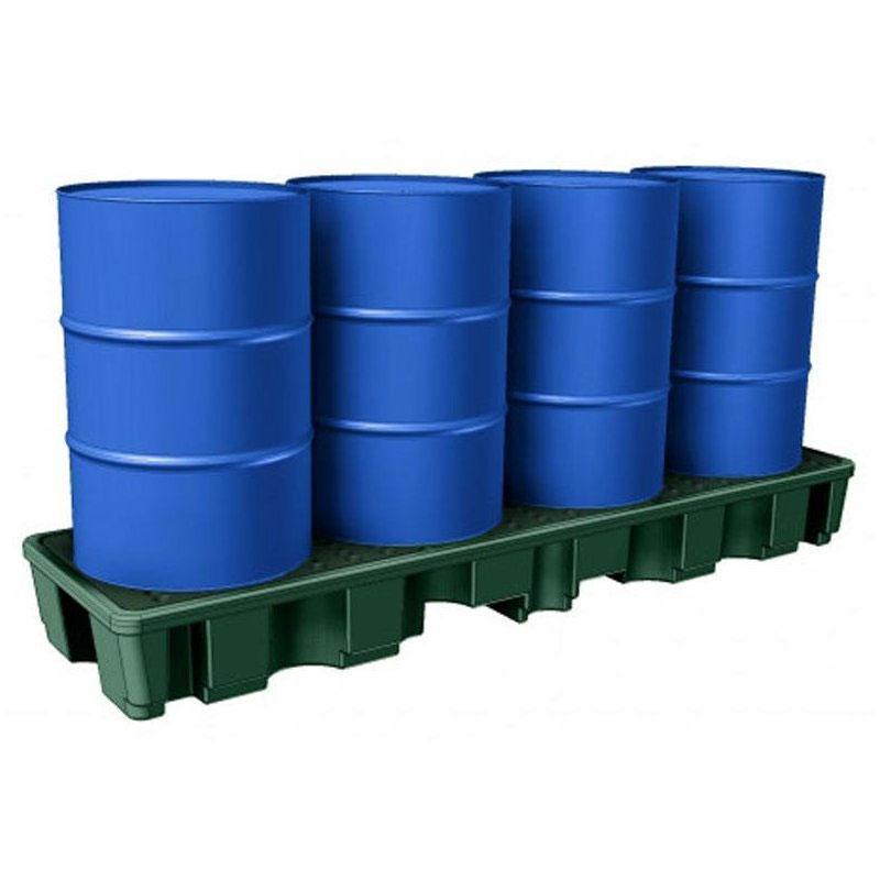 Bac de rétention PE DRUM 240/4e - Pour huiles, fioul, gasoil - CEMO - 4 fûts de 220L - Réf. 10019_0