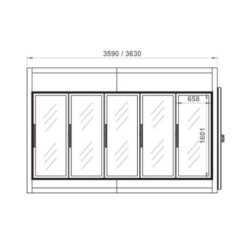 Chambre froide professionnelle négative portes vitrées 3630x2030x2200 - RFM5C-PC-A_0