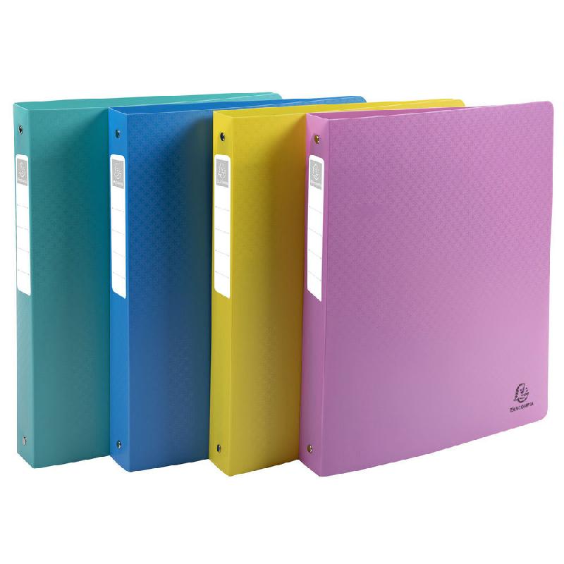 CLASSEUR 4 ANNEAUX EXACOMPTA FOREVER YOUNG - A4 - POLYPROPYLENE RECYCLE - DOS 4 CM - COLORIS ASSORTIS - LOT DE 4