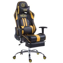 CLP Fauteuil de bureau Limit similicuir avec ou sans Repose-pieds téléscopique Noir / Jaune/avec repose-pieds - jaune polyester 1916687128_0
