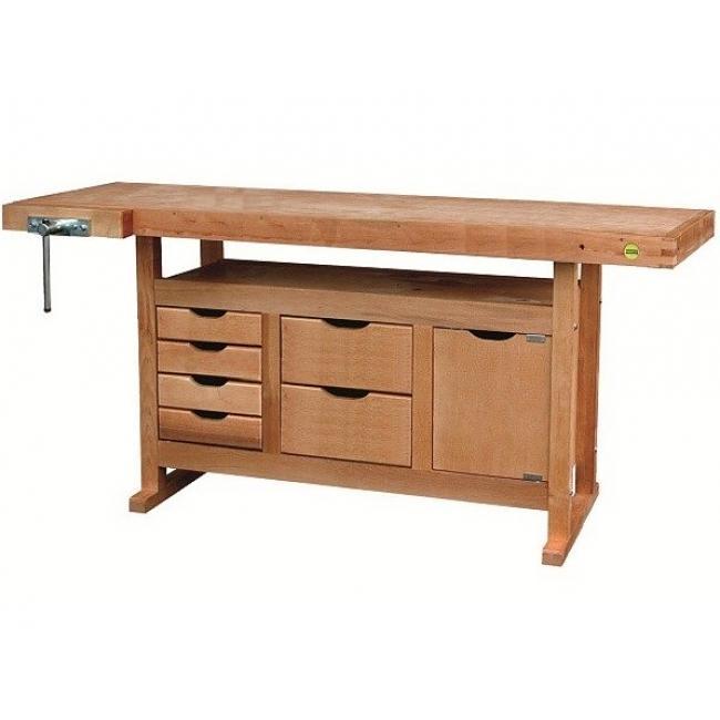 Établi bois de menuisier 1.75 m à caisson et presse - 11579655_0
