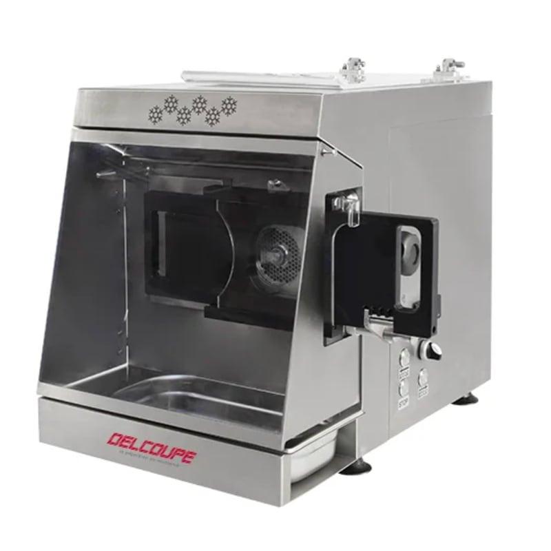Hachoir réfrigéré professionnel HVRI - 300 kg/heure avec vitrine ventilée et portionneur - DELCOUPE_0