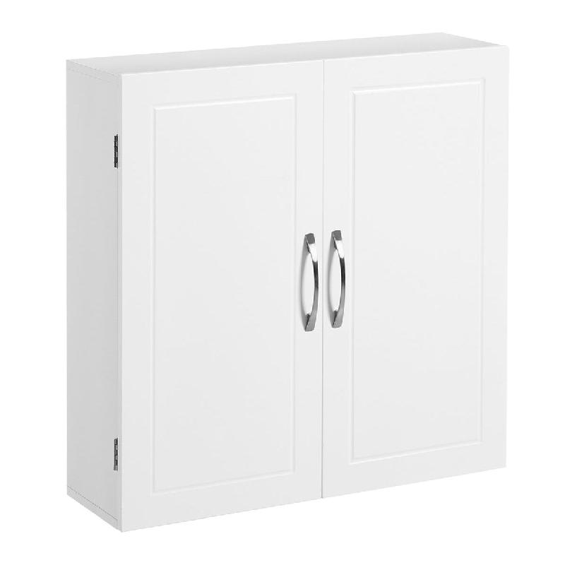 Helloshop26 - Meuble de salle de bain placard mural armoire rangement mur 2 portes avec 2 étagères réglables 60 x 18 x 60 cm style 12_0006492 - 300_0