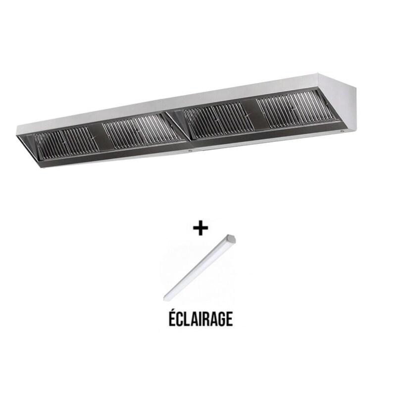 Hotte murale sans moteur 3500x700x450 mm avec éclairage, filtre et robinet de vidange PREMIUM / GOLDINOX - 3701770824175_0
