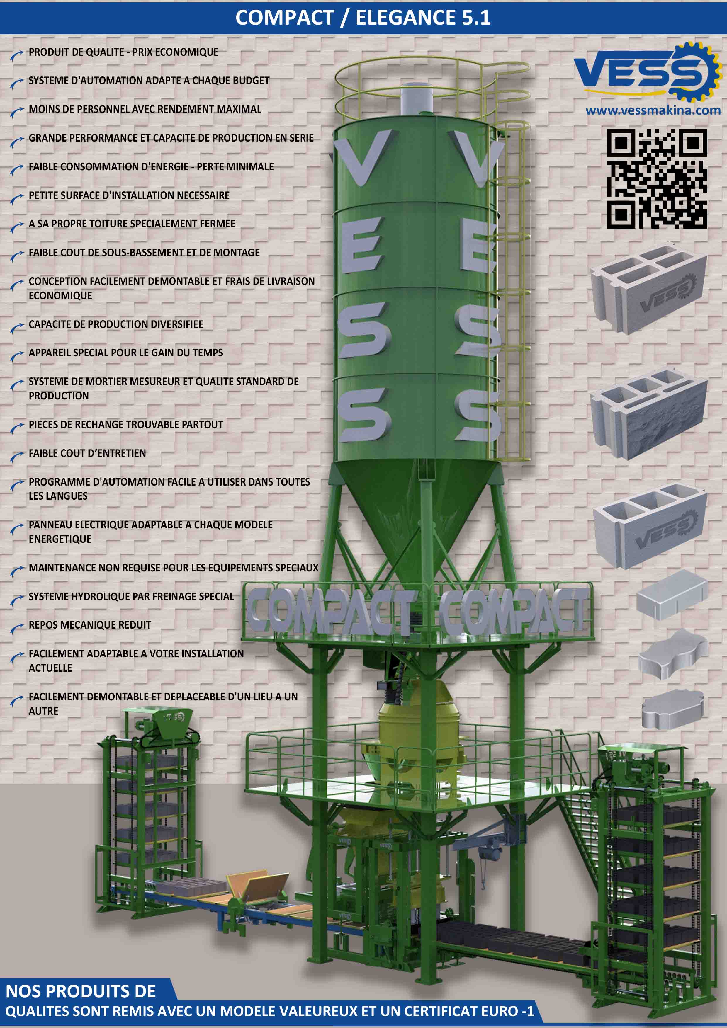 Machine à parpaing et brique automatique - Elegance Eco 5.1 - BEYAZLI GROUP - Compacte et Performante_0