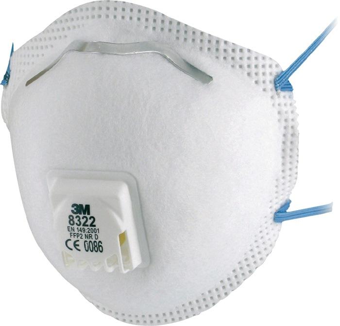 Masque de protection respiratoire 8 322 FFP2 / V NR D avec soupape d'expiration 10pcs/carton 3M_0