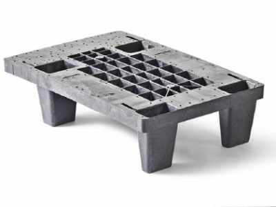 Palette  plastique gamme légère  600 X 400, Ajourée, noire, résistante - CUQP6040MR4F_0