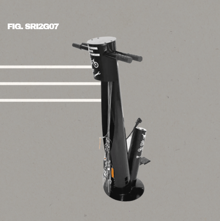 Station de réparation vélo standard au sol avec système de gonflage au pied - Essentiel - SRI2G07_0