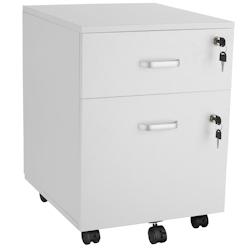 TecTake GmbH tectake Caisson à roulettes VAGUR 2 tiroirs  blanc - 405459 - blanc Bois massif 405459_0