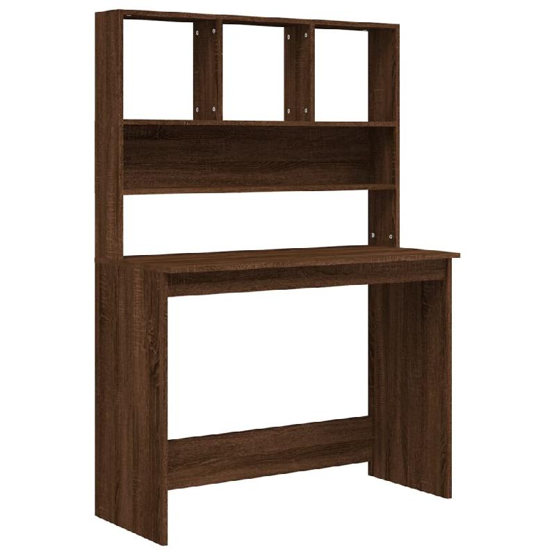 VidaXL Bureau et étagères Chêne marron 102x45x148 cm Bois d'ingénierie Modèle Apex Confort Pro - 823007_0