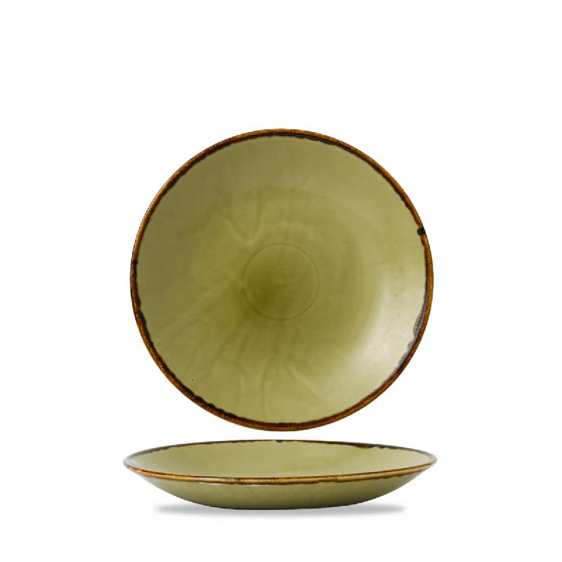 ASSIETTE CREUSE ROND VERT PORCELAINE Ø 25,6 CM HARVEST DUDSON