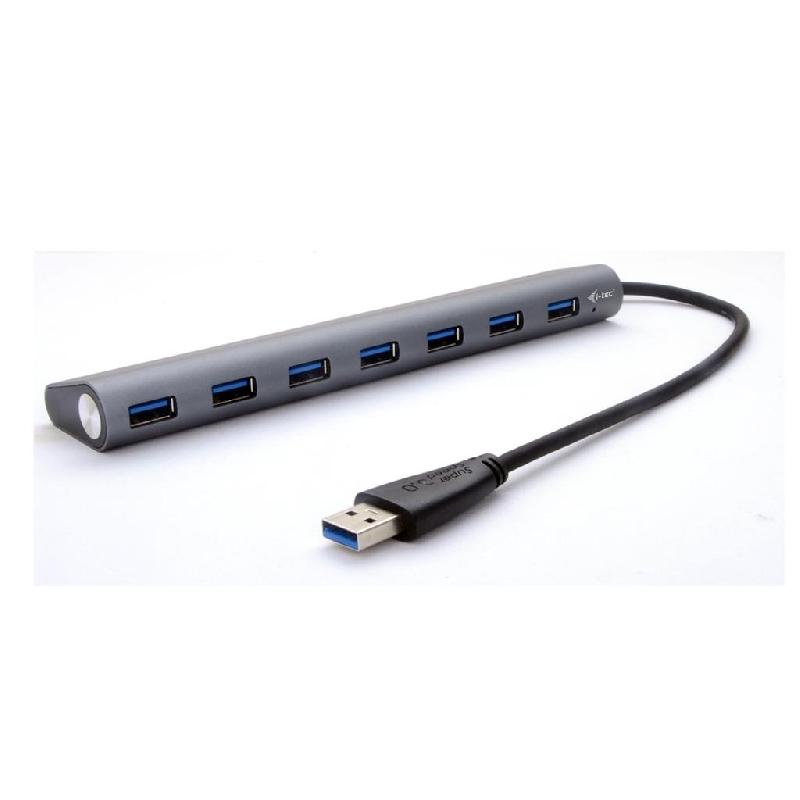 HUB USB i-tec 7 ports USB 3.0 Métal - U3HUB778 - Noir avec adaptateur secteur_0