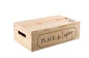 4391 - Caisse en bois Gaston avec planche à découper pour 2 bouteilles - Cav' Service - Dimensions 18.5x9x33cm_0