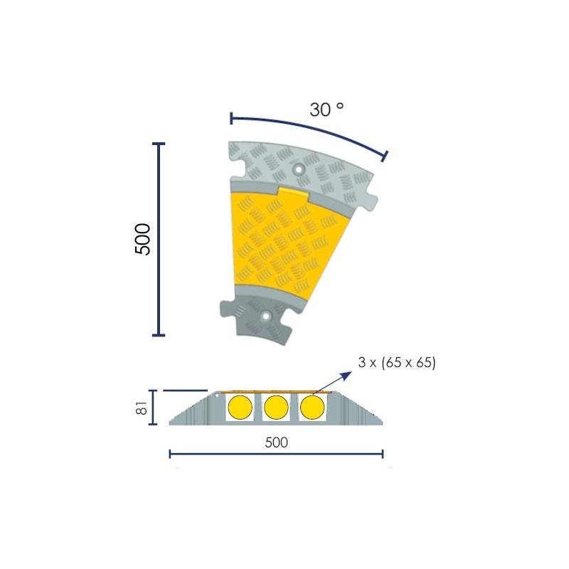 Angle pour passe-câbles à capot - 3 x (65x65)_0